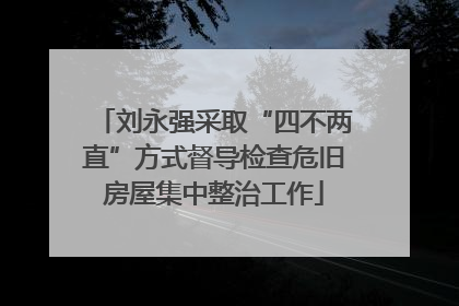 刘永强采取“四不两直”方式督导检查危旧房屋集中整治工作
