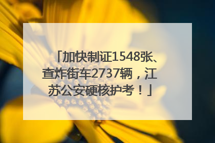 加快制证1548张、查炸街车2737辆，江苏公安硬核护考！