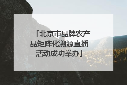 北京市品牌农产品矩阵化溯源直播活动成功举办