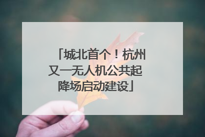 城北首个！杭州又一无人机公共起降场启动建设