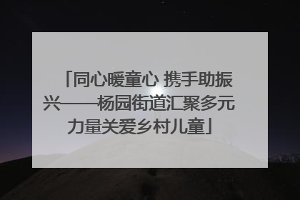 同心暖童心 携手助振兴——杨园街道汇聚多元力量关爱乡村儿童