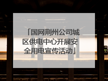 国网荆州公司城区供电中心开展安全用电宣传活动