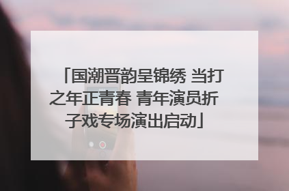 国潮晋韵呈锦绣 当打之年正青春 青年演员折子戏专场演出启动