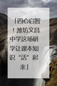 四心启智！潍坊文昌中学这场研学让课本知识“活”起来