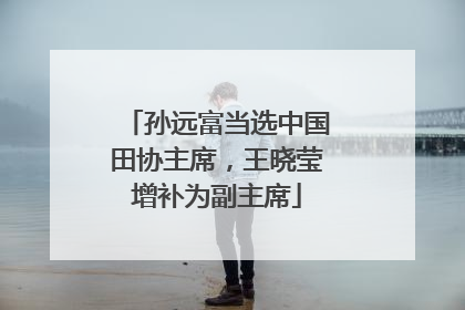 孙远富当选中国田协主席，王晓莹增补为副主席