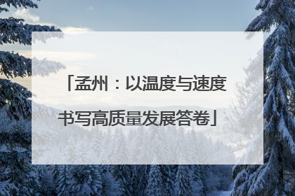 孟州：以温度与速度书写高质量发展答卷