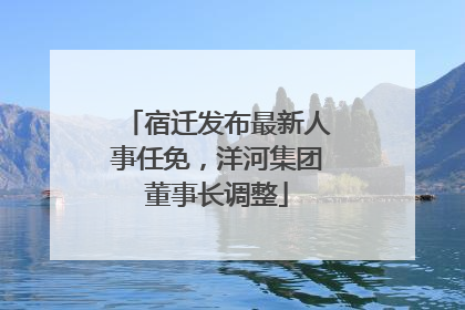 宿迁发布最新人事任免，洋河集团董事长调整