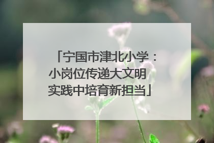 宁国市津北小学：小岗位传递大文明 实践中培育新担当