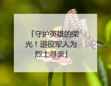 守护英雄的荣光！退役军人为烈士寻亲