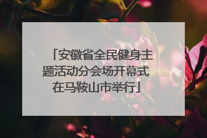 安徽省全民健身主题活动分会场开幕式在马鞍山市举行