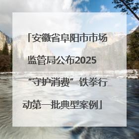 安徽省阜阳市市场监管局公布2025“守护消费”铁拳行动第一批典型案例