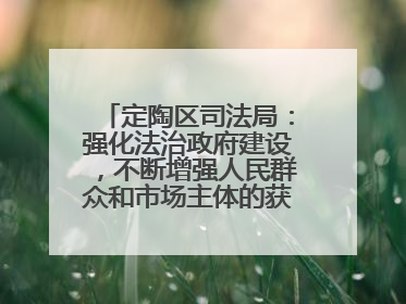定陶区司法局：强化法治政府建设，不断增强人民群众和市场主体的获得感和幸福感