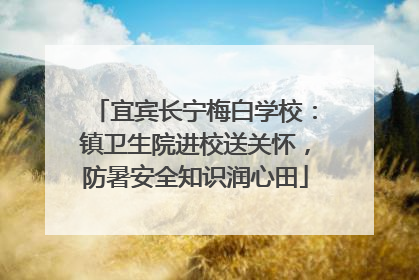 宜宾长宁梅白学校：镇卫生院进校送关怀，防暑安全知识润心田