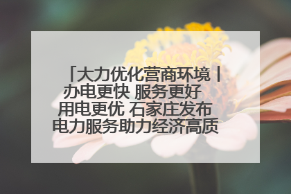 大力优化营商环境丨办电更快 服务更好 用电更优 石家庄发布电力服务助力经济高质量发展八项措施