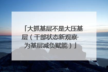 大抓基层不是大压基层（干部状态新观察·为基层减负赋能）