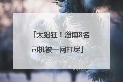 太猖狂！淄博8名司机被一网打尽