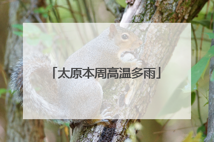 太原本周高温多雨