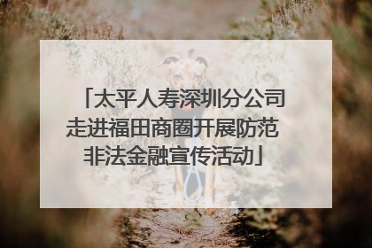 太平人寿深圳分公司走进福田商圈开展防范非法金融宣传活动