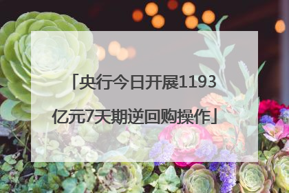 央行今日开展1193亿元7天期逆回购操作