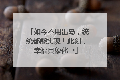 如今不用出岛，统统都能实现！此刻，幸福具象化→