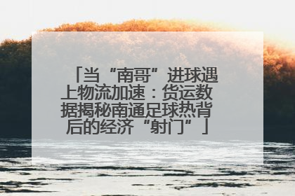 当“南哥”进球遇上物流加速：货运数据揭秘南通足球热背后的经济“射门”