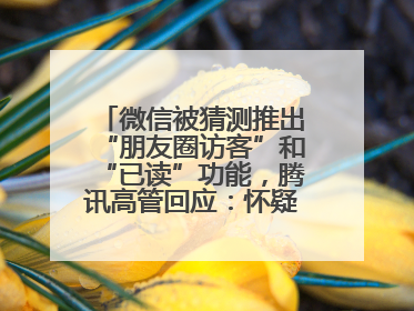 微信被猜测推出“朋友圈访客”和“已读”功能，腾讯高管回应：怀疑有人特意反复翻炒流量