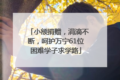 小额捐赠，涓滴不断，呵护万宁61位困难学子求学路