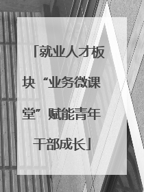 就业人才板块“业务微课堂”赋能青年干部成长
