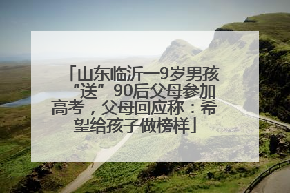 山东临沂一9岁男孩“送”90后父母参加高考，父母回应称：希望给孩子做榜样