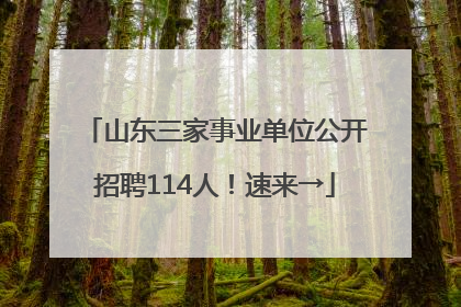 山东三家事业单位公开招聘114人！速来→