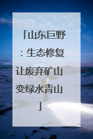山东巨野：生态修复让废弃矿山变绿水青山