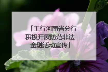 工行河南省分行积极开展防范非法金融活动宣传