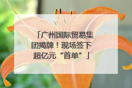 广州国际贸易集团揭牌！现场签下超亿元“首单”