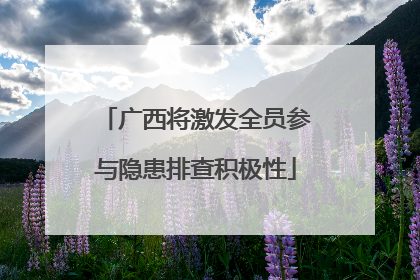 广西将激发全员参与隐患排查积极性