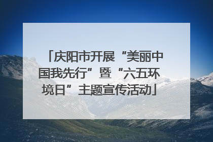 庆阳市开展“美丽中国我先行”暨“六五环境日”主题宣传活动