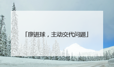 廖进球，主动交代问题