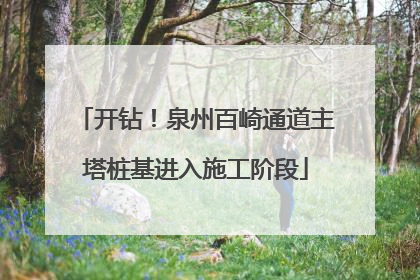 开钻！泉州百崎通道主塔桩基进入施工阶段