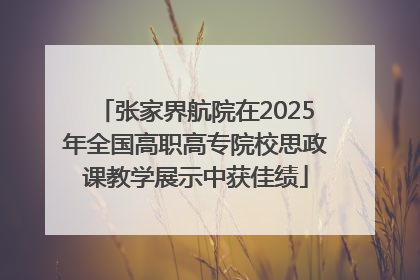 张家界航院在2025年全国高职高专院校思政课教学展示中获佳绩