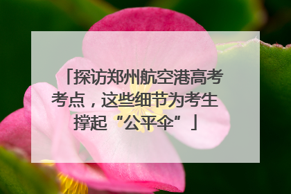 探访郑州航空港高考考点，这些细节为考生撑起“公平伞”