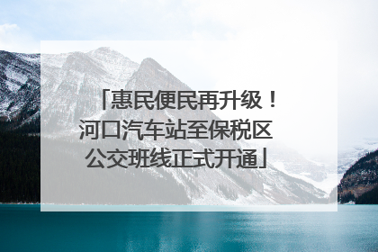惠民便民再升级！河口汽车站至保税区公交班线正式开通