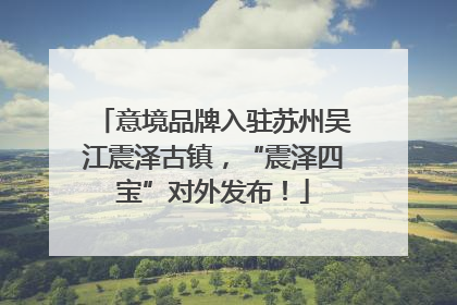 意境品牌入驻苏州吴江震泽古镇，“震泽四宝”对外发布！