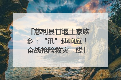 慈利县甘堰土家族乡：“汛”速响应！奋战抢险救灾一线