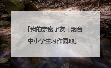 我的亲密挚友｜烟台中小学生习作园地