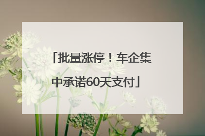 批量涨停！车企集中承诺60天支付