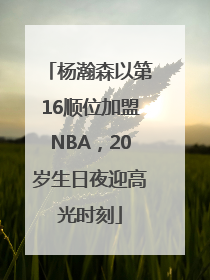杨瀚森以第16顺位加盟NBA，20岁生日夜迎高光时刻