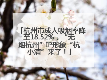 杭州市成人吸烟率降至18.52%，“无烟杭州”IP形象“杭小清”来了！