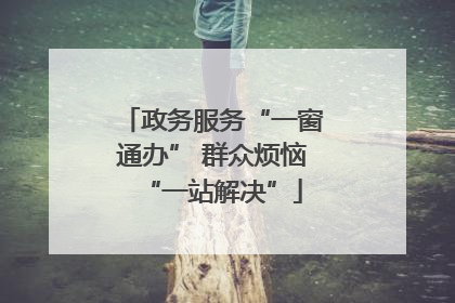 政务服务“一窗通办” 群众烦恼“一站解决”