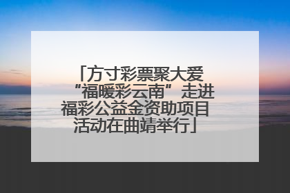 方寸彩票聚大爱 “福暖彩云南”走进福彩公益金资助项目活动在曲靖举行