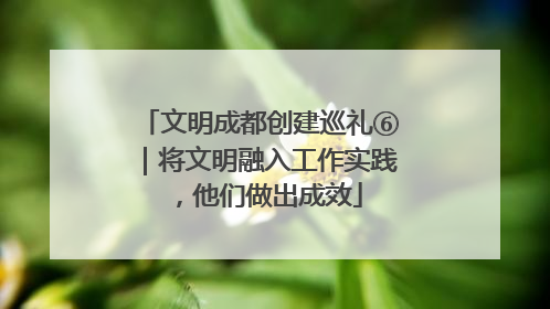 文明成都创建巡礼⑥｜将文明融入工作实践，他们做出成效
