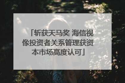 斩获天马奖 海信视像投资者关系管理获资本市场高度认可